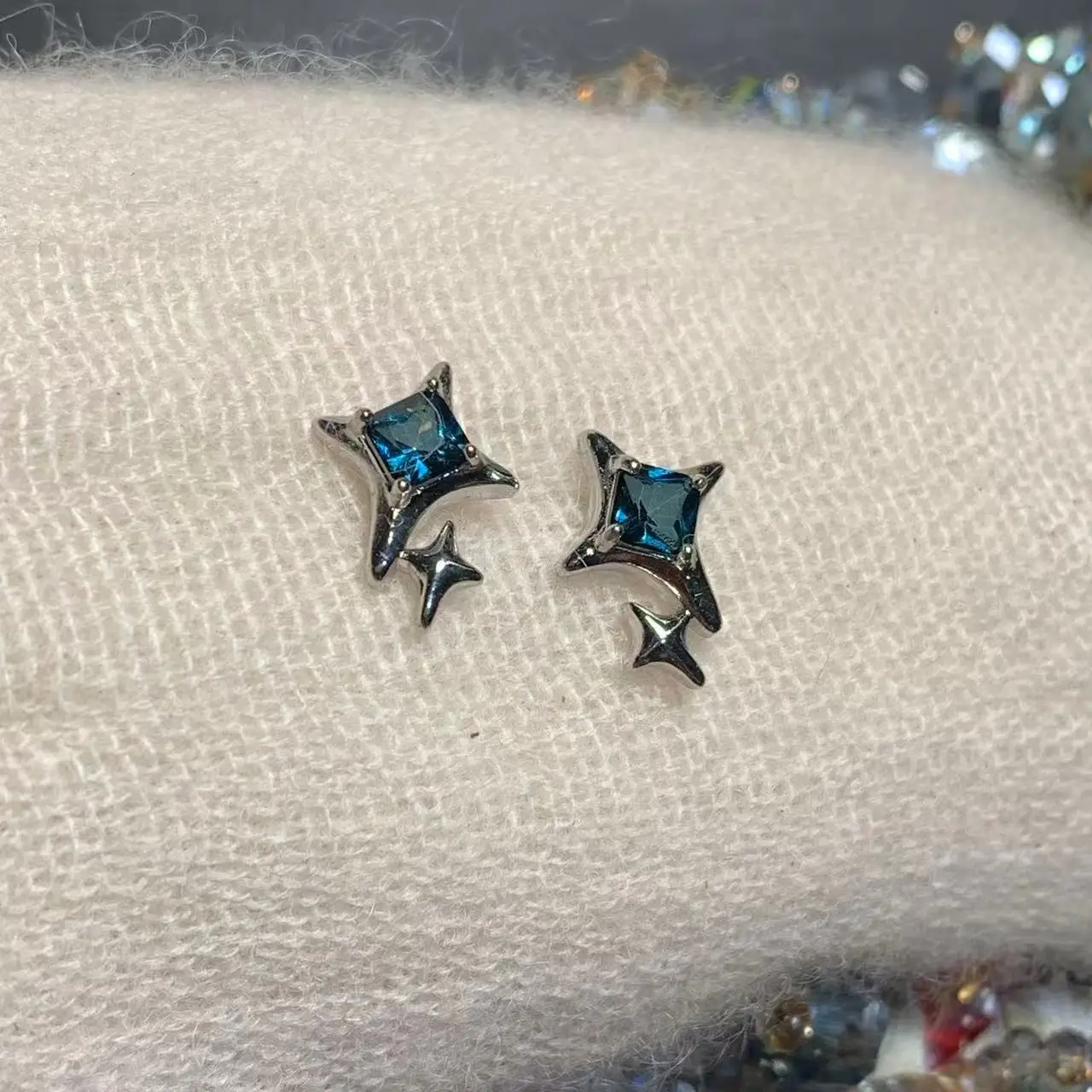 5MM Natural Blue Topaz Stud Earrings For Women 925 Sterling Silver Jewelry Gift Simple Peridot Jewelry