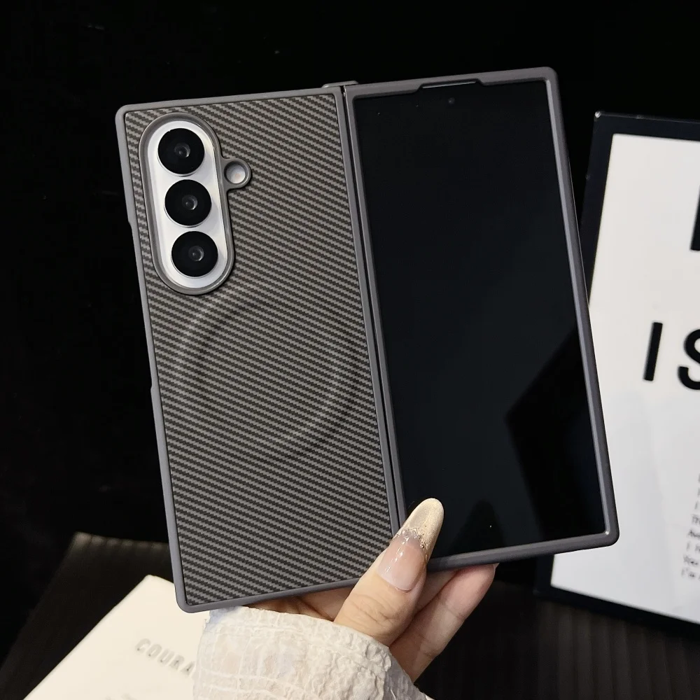 Carbon Fibre Texture Magnetic Shockproof Wireless Charging Case
