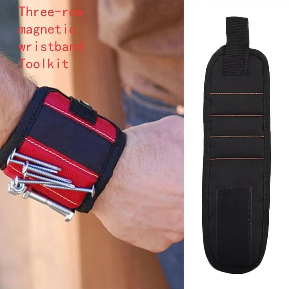Woodworking Magnetic Wristband Portable Tool Bag Electrician Wrist Tool Belt Screws Nails Drill Bits Holder Repair Tools magnetic wristband
