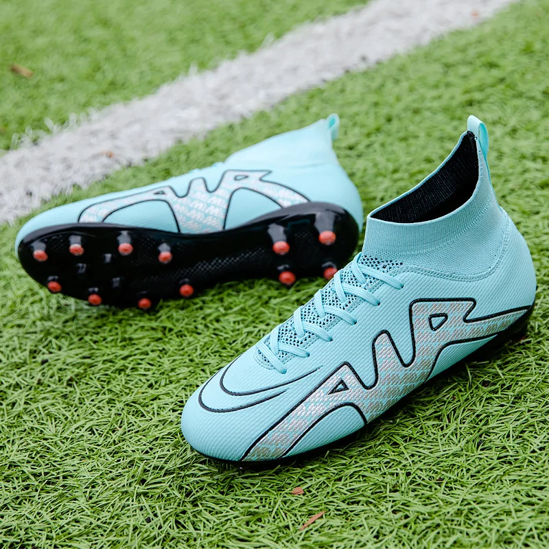 Men Soccer Shoes Adult Kids TF/FG High Ankle Football Boots Cleats Grass Training Sport Footwear 2022 Trend Men‘S Sneakers