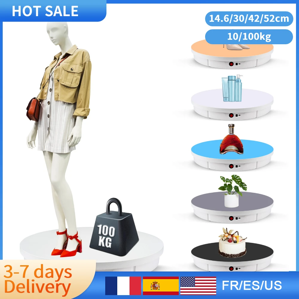 Rotating Display Stand 42/52/60CM 100KG 360° Panoramic Automatic Display Table Turntable