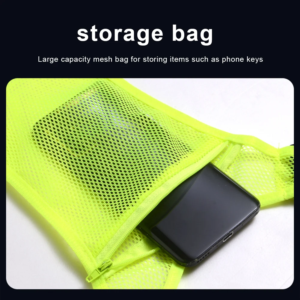 Night Running Vest Lightweight Reflective Safety Vest with Pouch Adjustable Strap High Visibility Cycling Vest for Night Riding