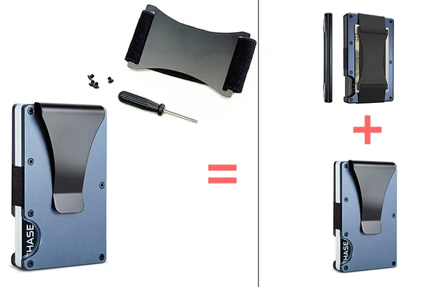 Portafoglio Metallico Sottile Con Blocco RFID - Porta Badge E Carte, Army Green