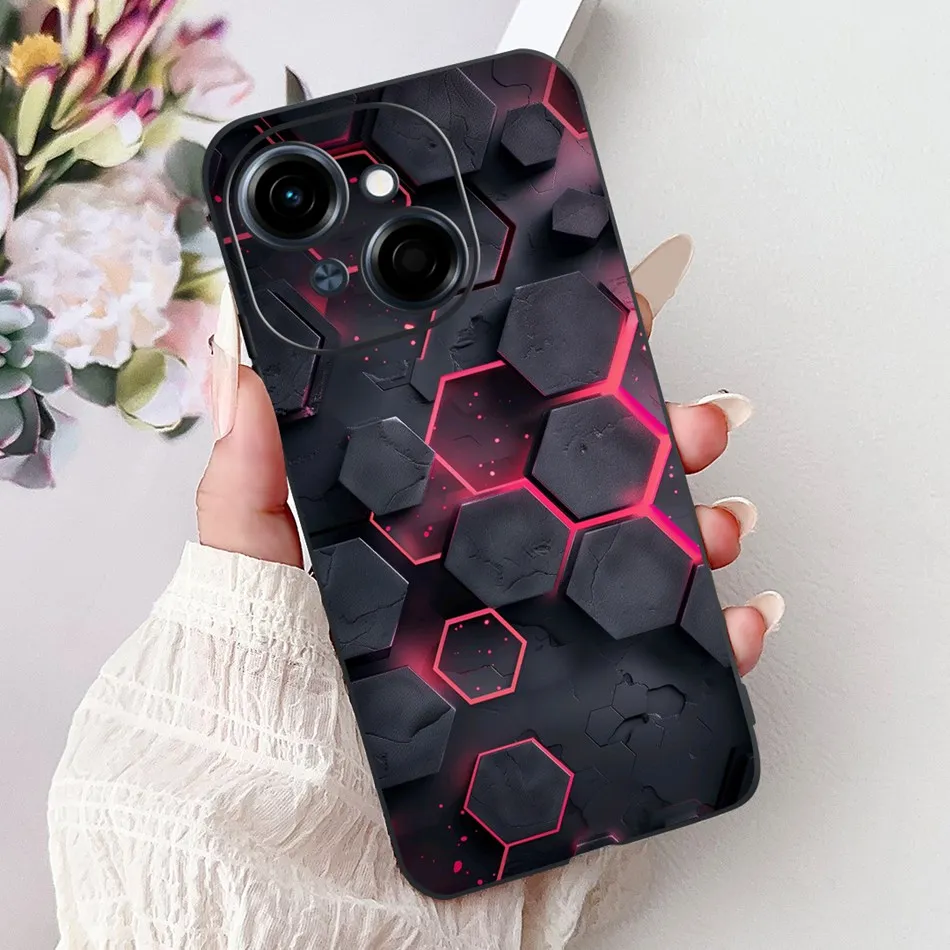 Fashion Cool Pattern Black Silicone Soft Phone Case