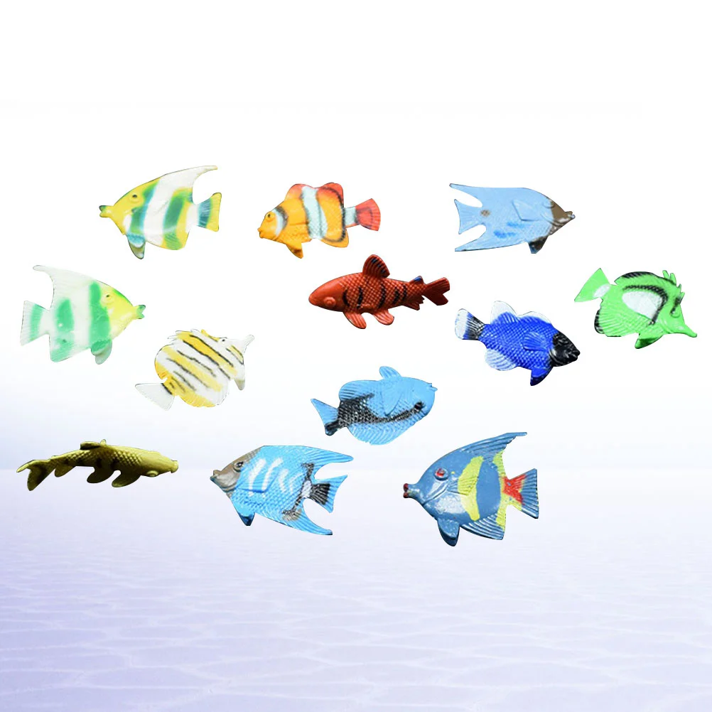 

12 Pcs Mini Fish Toys Kids Educational Models Ornamental Tropical Child Childrens