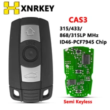 XNREKY 자동차 원격 스마트 키, PCF7945, 315Mhz /433/ 868MHz /315LP, BMW 1/3/5/7 시리즈 CAS3 X5 X6 Z4, KR55WK49127