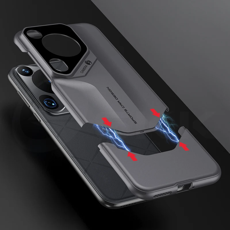 Shockproof Plastic Supercar Style Case For Huawei Pura 70 Ultra Pro Plus 2 in 1