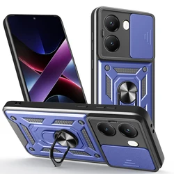 Enhanced Armor Case with Slide Camera Lens Protector and Military Grade Bumpers - POCO X7 5G (Blue)