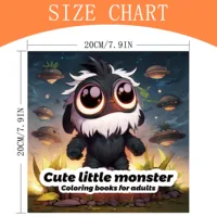 Adults with Simple Decompression Cute Doodle Little Monster Coloring Book Perfect Gift for Parties and Birthdays ﻿ 2