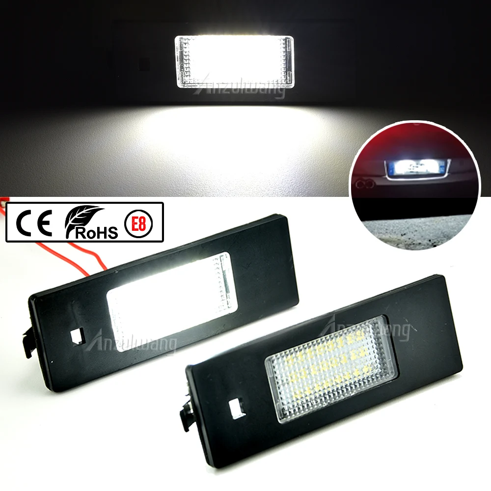 

2x 6000K Car Rear 18 LED SMD License Number Plate Light Lamp For Peugeot 106 207 307 308 406 407 508 For CITROEN C3 C4 C5 C6 C8