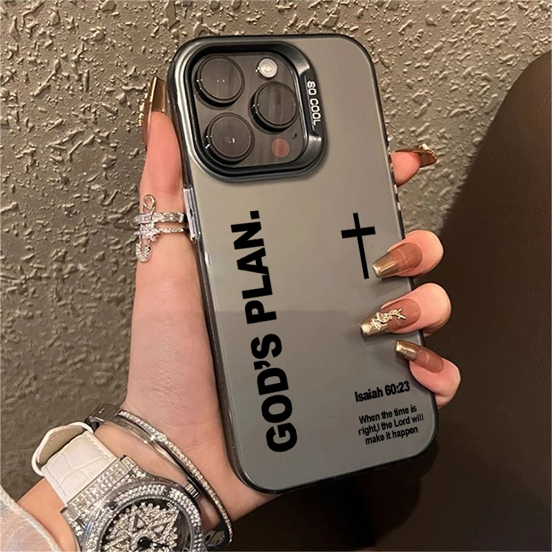 Cross Handyhülle für iPhone 17 AIR 16 15 14 13 Pro 12 11 Pro Xs X XR Max Laser Harte PC+TPU Hüllen Rückseiten-Abdeckung-S661P3