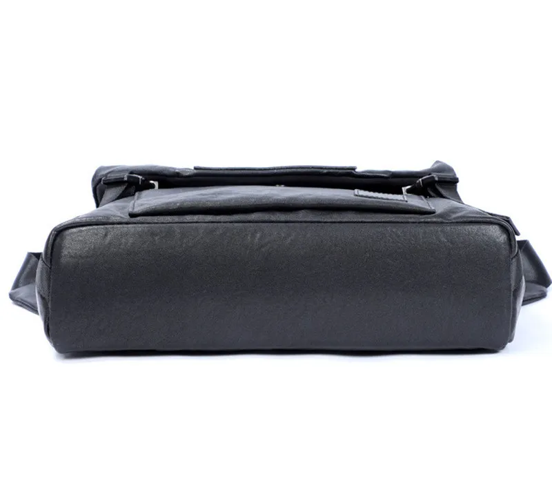 Pndme lässig Modedesign Luxus Echt leder Herren Aktentasche natürliche echte Rindsleder Handtasche Schulranzen schwarz Arbeit Umhängetasche – Detail 8