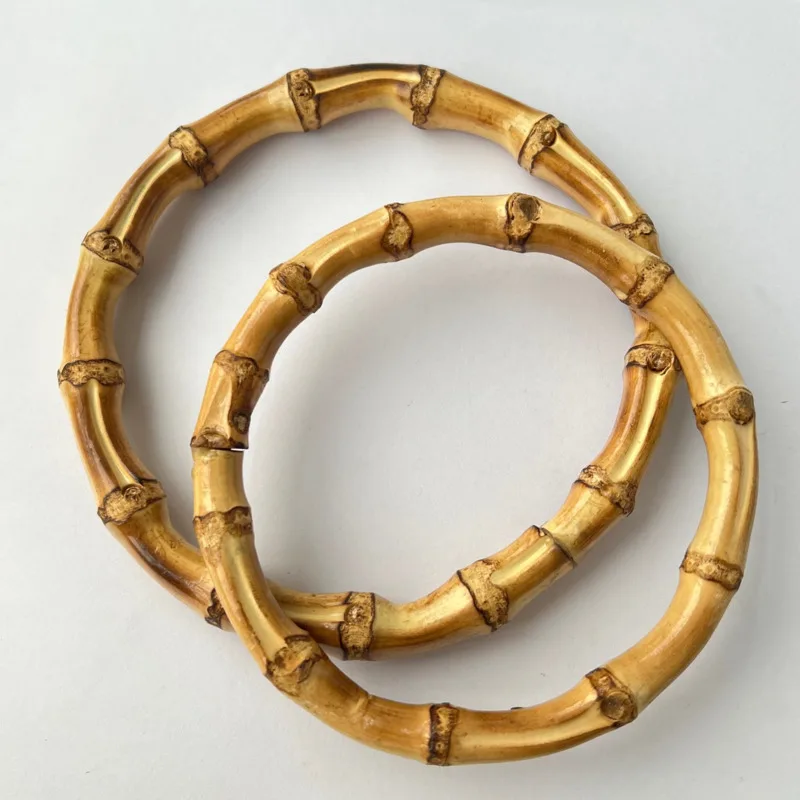 

10pcs Round Shape Bamboo Wood Resin Bag Handle For Handcrafted Handbag Purse Frame DIY Woven Bag Accessories Fashion Bag Handles