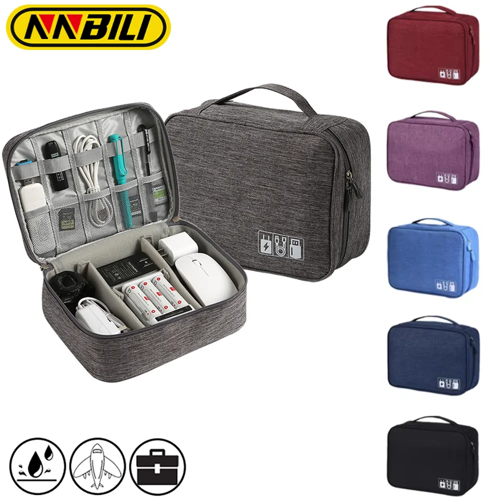  NNBILI Travel Electronic Digital Storgage Bag Multi-Function Earphone Data Cable Charger Accessory Bag Multi-Layer Power Prot