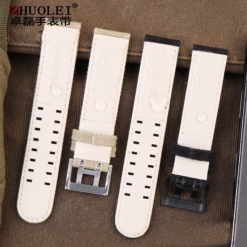 Nylon Genuine Leather Strap for Men's Watch - 20mm/22mm Canvas Band
