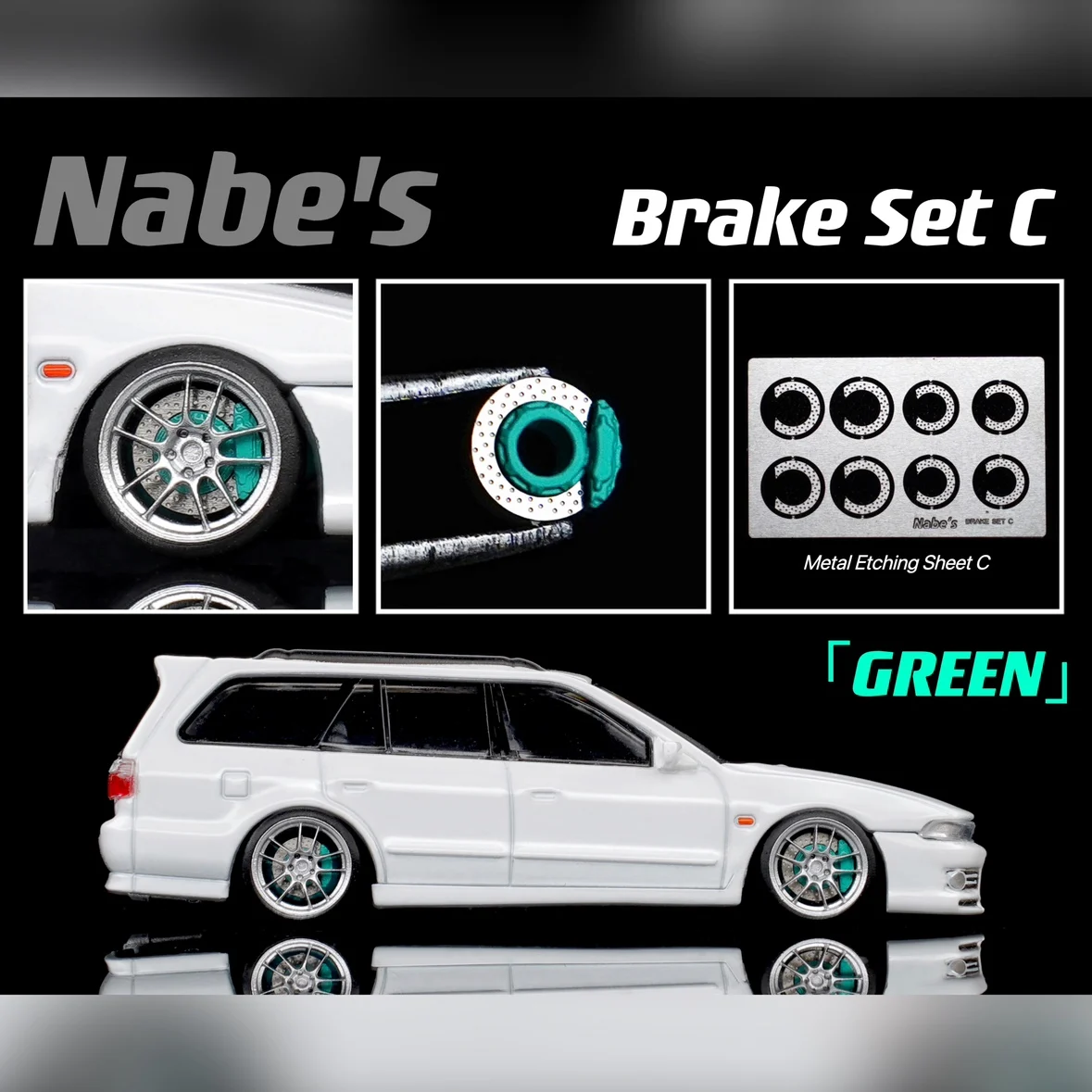 Chika Brake Set A/B/C rosso blu viola giallo verde 1/64 disco freno per auto per 1:64 modello Nabes 8.9mm 9.7mm ruote - Image 2