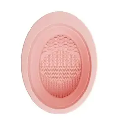 3 - Piece Portable Silicone Makeup Brush Cleaning Set with Foldable Bowl (Pink S)