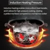 Induction Heating 6 Cup Rice Cooker Dual Pressure Full Stainless Inner Pot Menu Options Rice Spatula & Cup Triple Power Packing 4