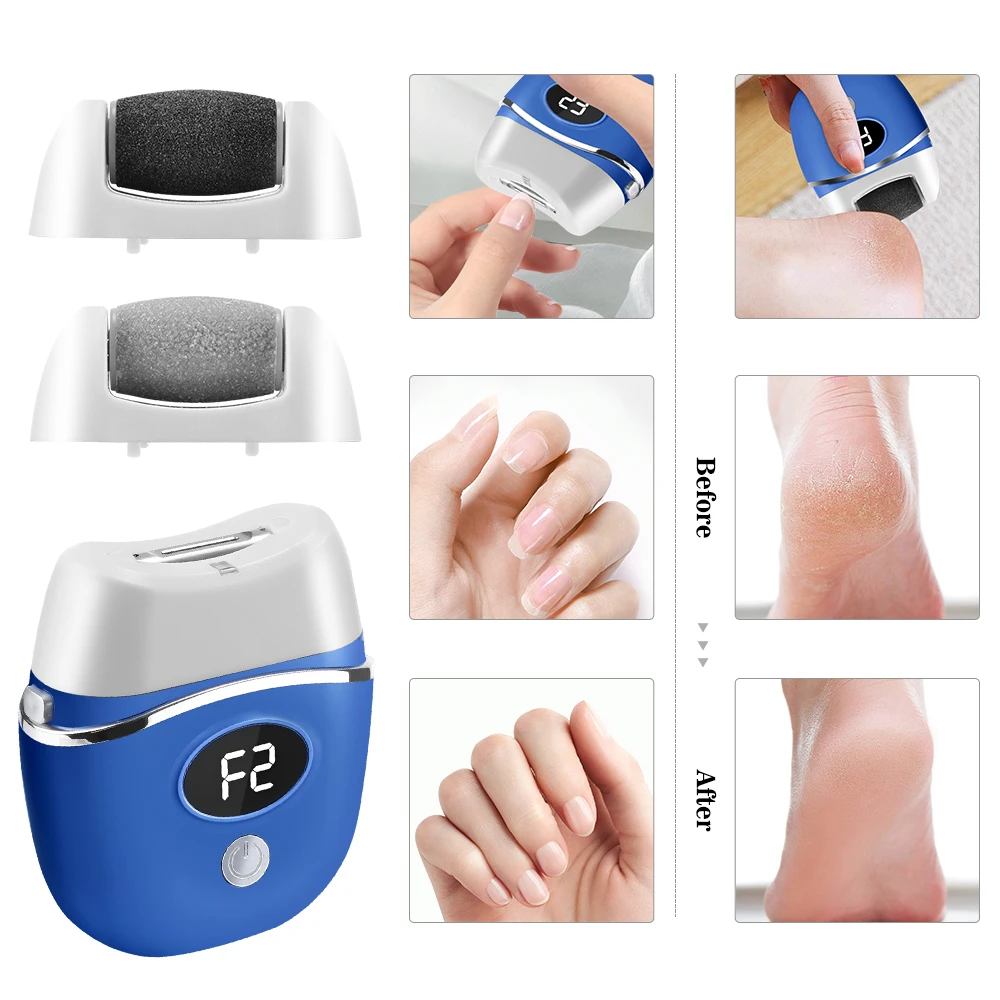 2-In-1 Nail Clipper Foot Grinder Nail Trimmer Pedicure Polishing Electric Rechargeable Nail Cutter Dead Skin Foot Callus Remover