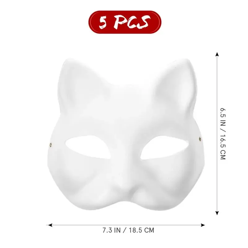 1/3/5Pcs japońska maska pół twarzy ręcznie namalowany kot maska lisa Anime Demon Slayer maskarada Halloween Festival rekwizyt Cosplay