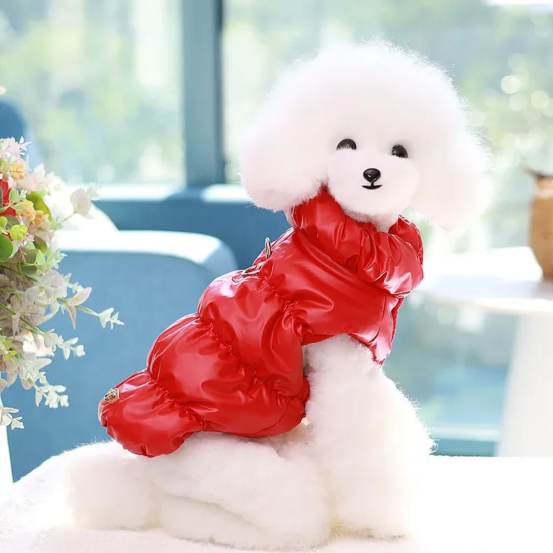 Dog Clothing for Winter Warmth Waistcoat with Button Thickened Cold-proof Cat Clothes Waterproof Cotton Jacket Pet Products