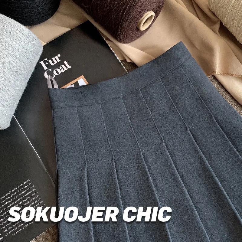 Winter Mini Skirt Women Tennis Skirt High-waisted Pleated Kawaii White Tennis Shorts Skirts Solid School Girl Unifor