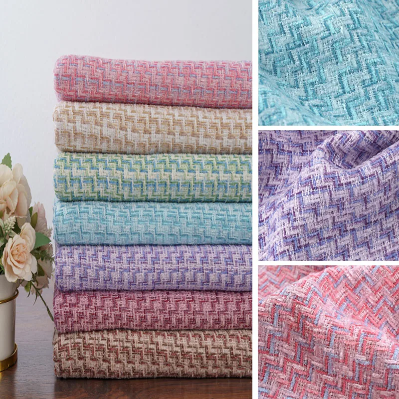 Pink Tweed Chenille Fabric 1