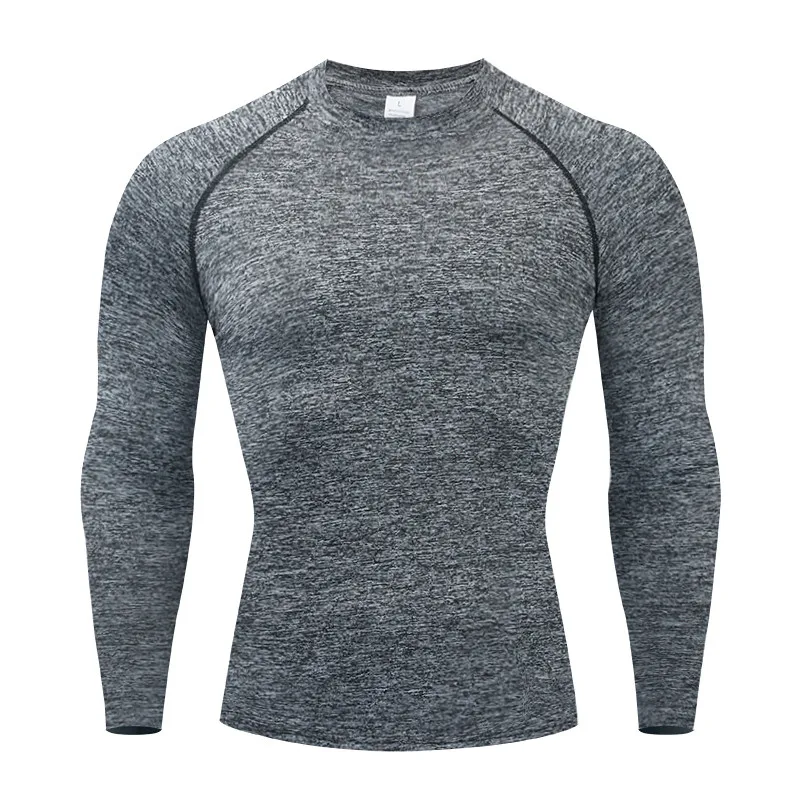 

Men Compression Running T Shirt Fitness Tight Long Sleeve Sport tshirt Training Jogging Shirts Gym Sportswear Quick Dry rashgard