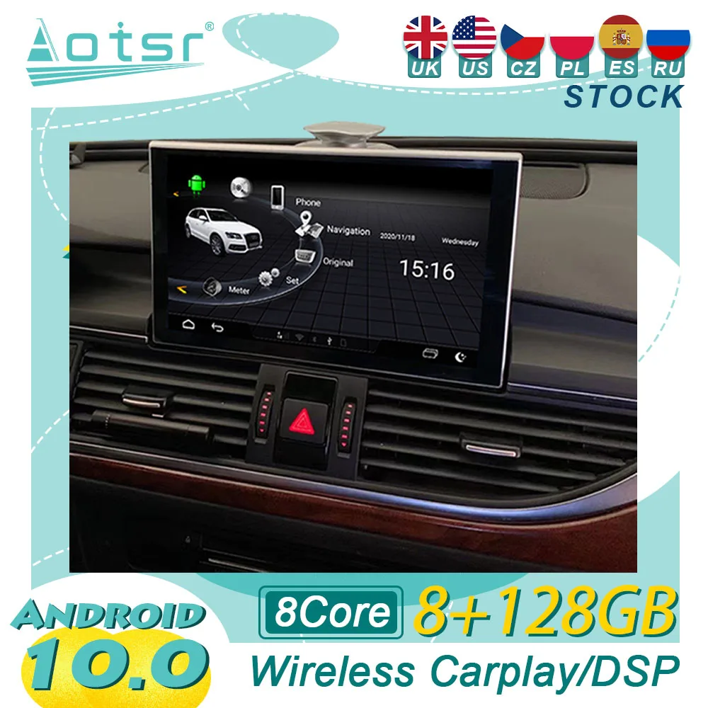 

8+128GB For Audi A6 2012-2018 Android Car Radio Player Stereo GPS Navigation Monitor MMI MIB multimedia Heaunit tape Carplay