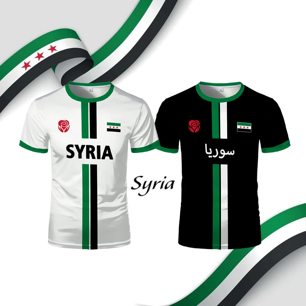 Syria Football T-Shirt Summer Sports Breathable Quick-drying Men's Tops Syrian Flag Map Print Short Sleeve Jersey Kid's Clothes short sleeve t shirt short sleeved t shirt