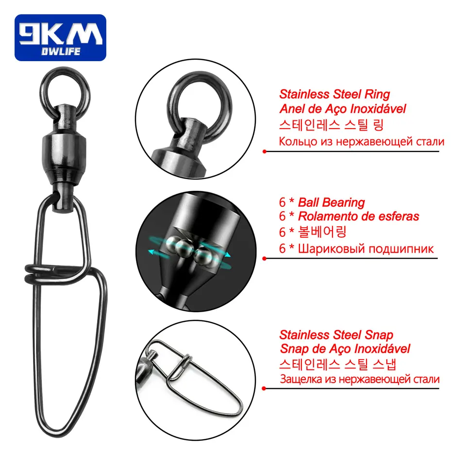 20 Girelle A Scatto Coastlock Per Pesca - Uxcell 72 Libbre Acciaio Inox