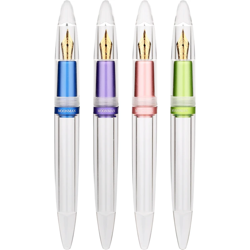 Majohn M2 Dropper Fountain Pen Metal & Resin Transparent Ink Pen Iridium EF/F 0.38/0.5mm Large-Capacity Writing Gift Pen Set vintage majohn p135 resin fountain pen metal beautiful cap pearl top iridium ef small bent nib writing office business gift pen