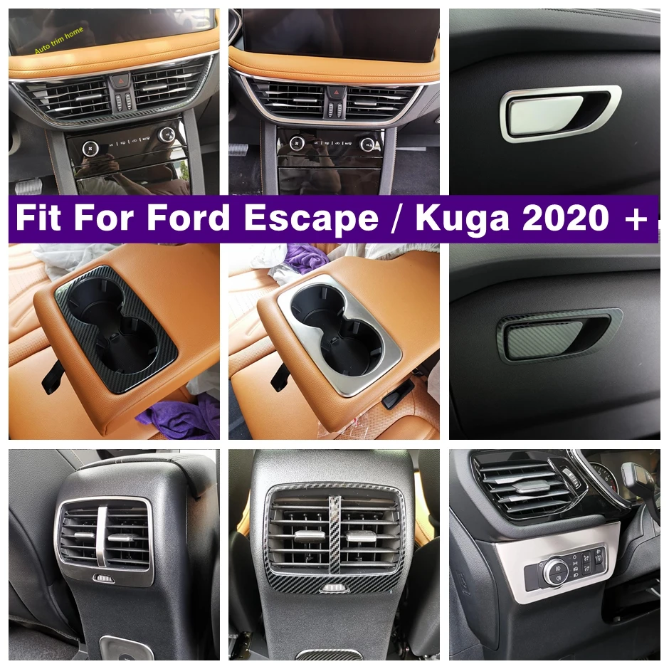 

Pillar A / Rear Armrest Box Air Conditioning Outlet Vent / Water Cup Holder Panel Cover Trim For Ford Escape / Kuga 2020 - 2024