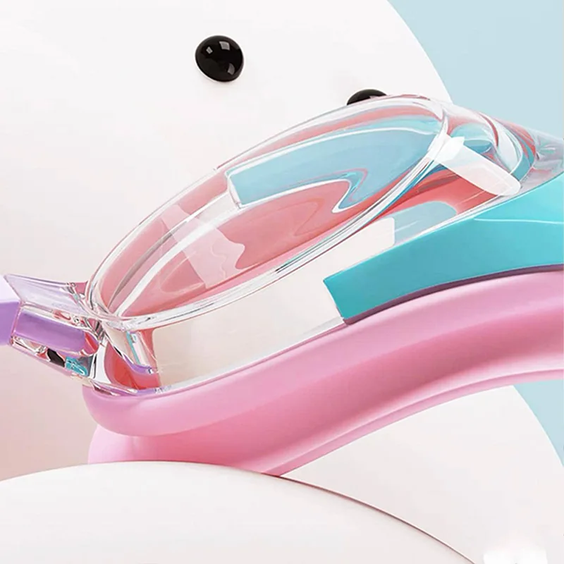 Kids Swimming Goggles Big Frame HD View Anti-fog Waterproof Children's Swim Goggles Boys and Girls Multi-color to Choose
