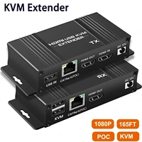 USB HDMI KVM extender splitter over Ethernet 1080P Extender HDMI USB KVM Extender splitter HDMI Loop for Mouse Keyboard PC