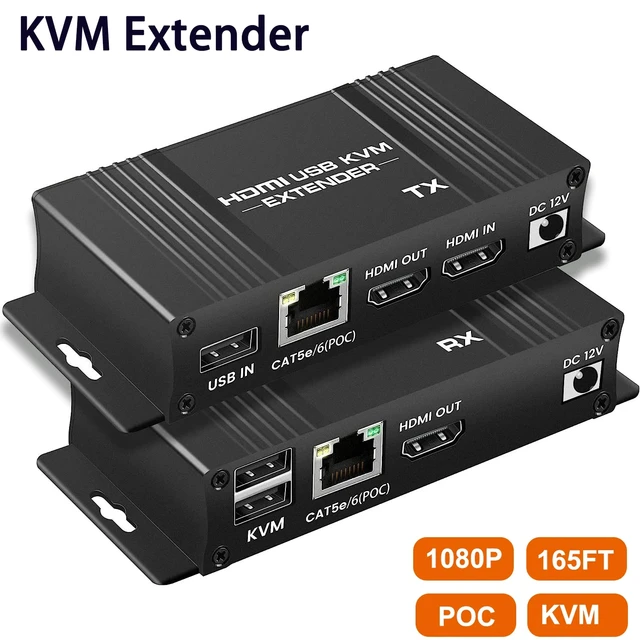 USB HDMI KVM extender splitter over Ethernet 1080P Extender HDMI USB KVM Extender splitter HDMI Loop for Mouse Keyboard PC