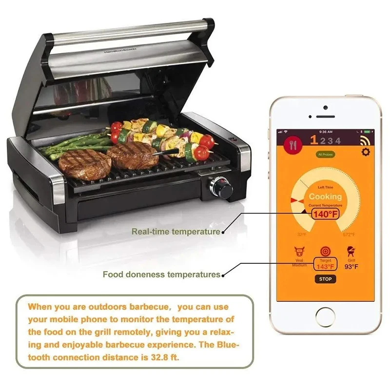Wireless Meat Food Thermometer For Oven Grill BBQ Smoker Kitchen Smart Digital Bluetooth Barbecue Thermometer Temperature Gauge meat thermometer
