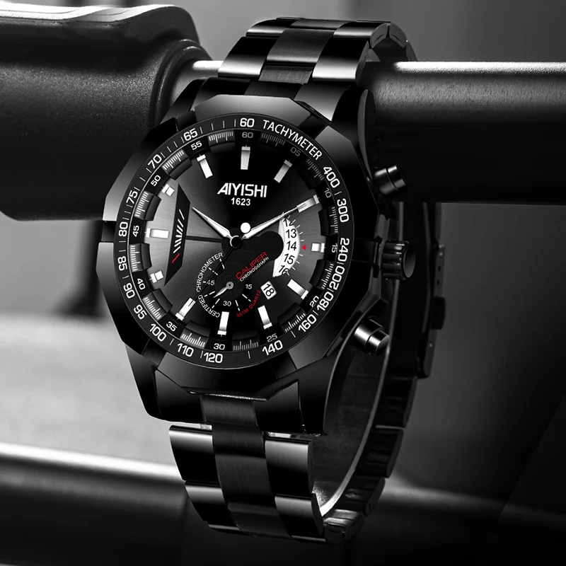 Automatic Non-mechanical Stainless Steel Waterproof Quartz Men's