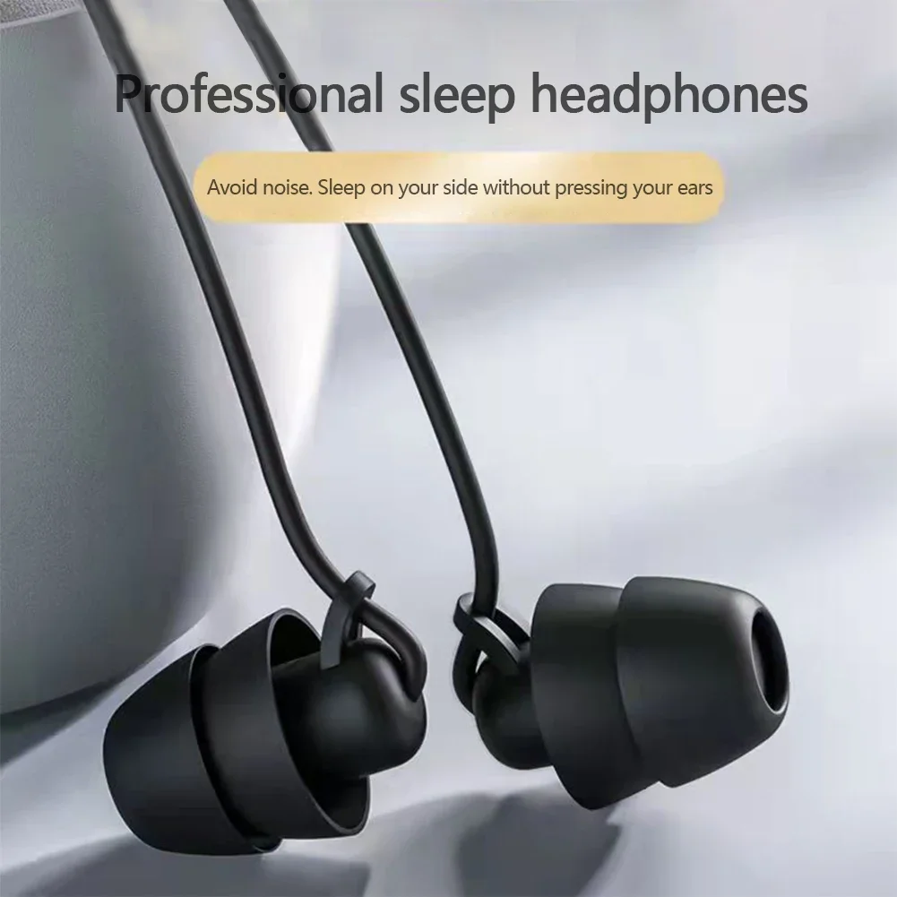 Silicone In-ear 3.5mm/Type-C Jack Wired Earphones Handsfree Sleep Headphones With Cable Earbuds In-line Control Headset With Mic 3