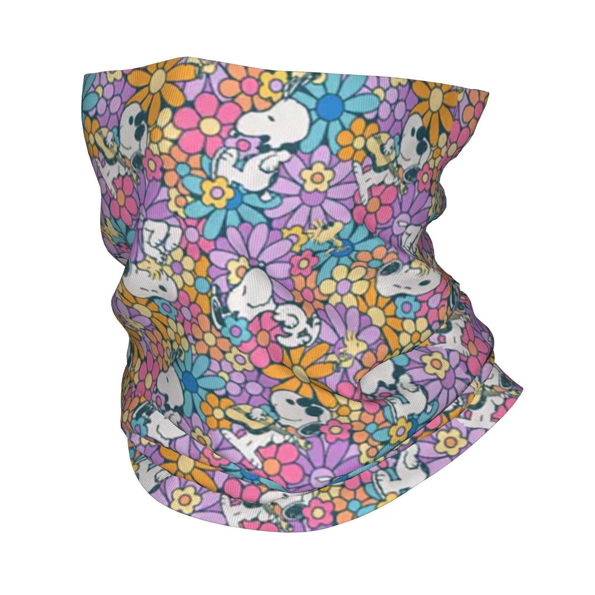 Snoopys & Woodstock Flower Winter Headband Neck Warmer Men Women Ski Camping Tube Scarf Face Bandana Gaiter cycling bandana neck wrap bandana headscarf cotton bandana neck gaiter bandana neck cover multifunctional bandana motorcycle bandana camouflage bandana neck tube scarf