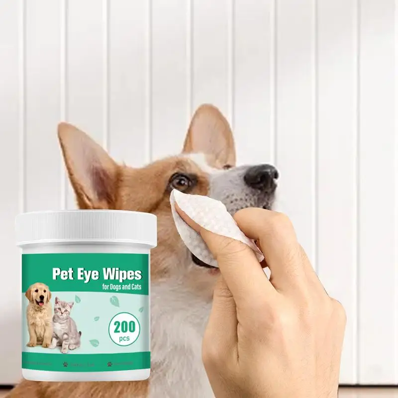 Dog Ear Cleaning Wipes 200-Count Eye Wash Pads For Dogs Travel Size Eye Wash Pads Prevents Tear Stains Keep Your Dog's Eyes 2