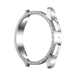 Elegant Diamond Crystal Watch Cover - Premium Protective PC Hollow Anti-Fall Case for Galaxy Watch 6 40mm (Silver)