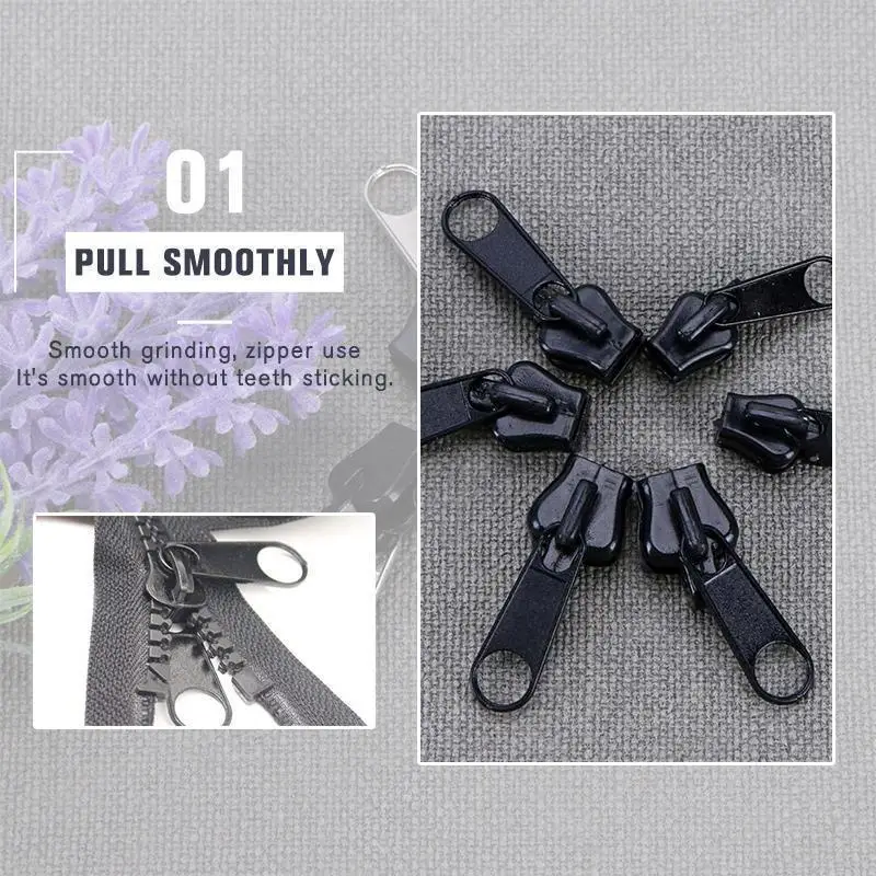 12PCS Universal Zippers Fix Zipper Repair Kit Replacement Zip Slider Teeth Rescue New Design Zippers Clothes Sewing Supplies zipper repair kit