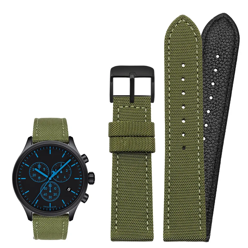 Universal Nylon Canvas Watch Band Bracelet, Men's & Women's Sports Accessory in Multiple Sizes (18mm-24mm)