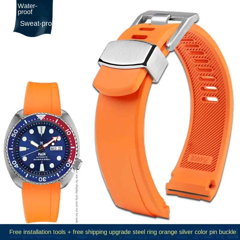 Premium Fluorine Rubber Watch Band - Fits 20mm & 22mm Straps