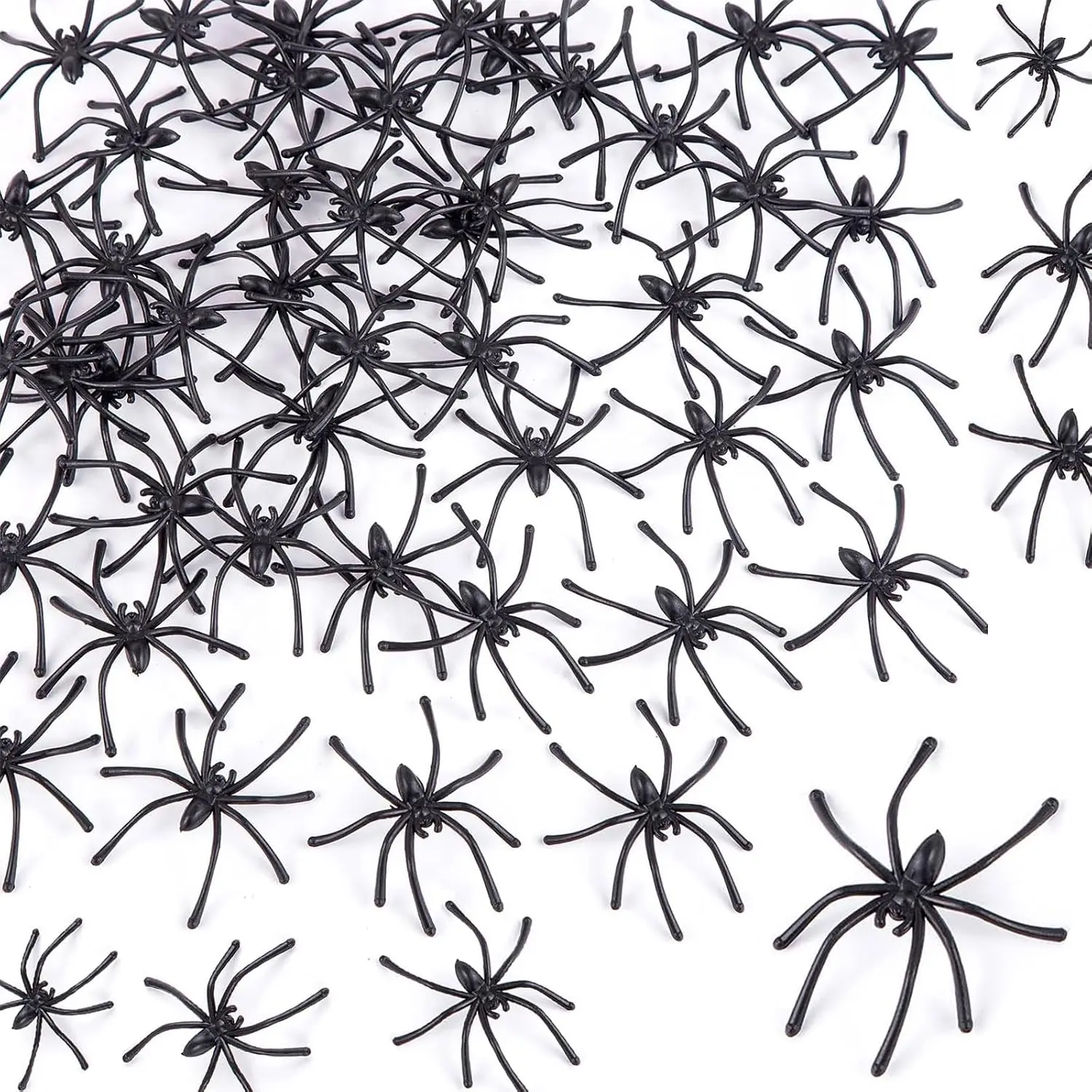 95 Black Plastic Spiders — Halloween Decoration Set