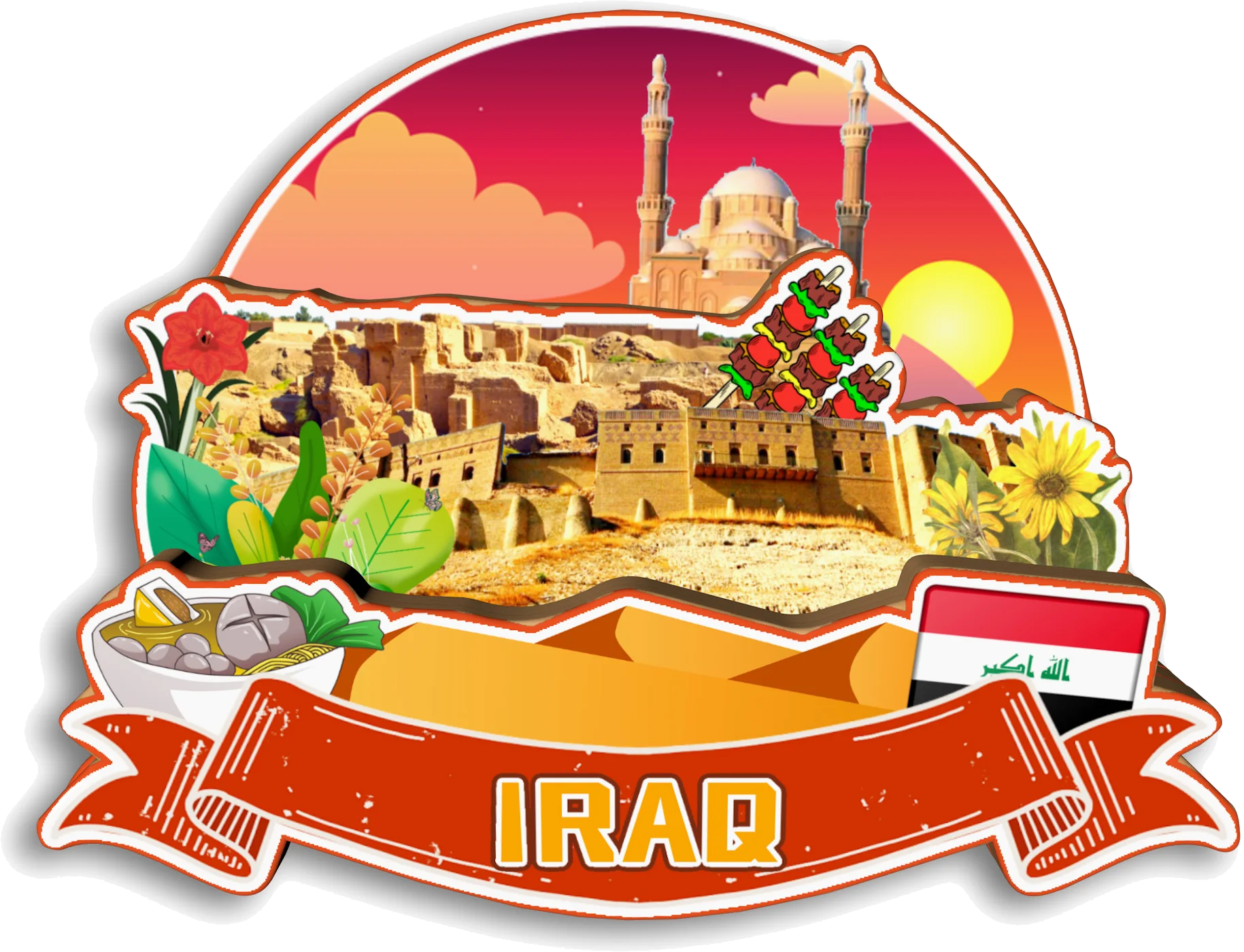 Baghdad Erbil Sulaymaniyah Karbala Najaf Iraq Fridge Magnet Travel Souvenir Gift Handmade Decorative Refrigerator