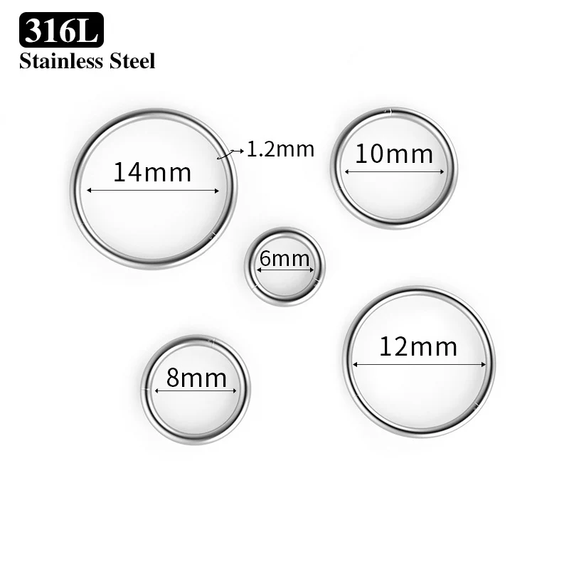 50/100PCS Stainless Steel Small Nose Rings Septum Piercing Mixed Color Body Clips Hoop Earrings For Women Men Cartilage Jewelry