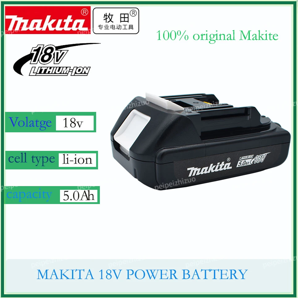 

Makita 5.0Ah 18V Original Rechargeable Li-Ion Battery For BL1830 BL1815 BL1860 BL1840 194205-3 Replacement Power Tools Battery