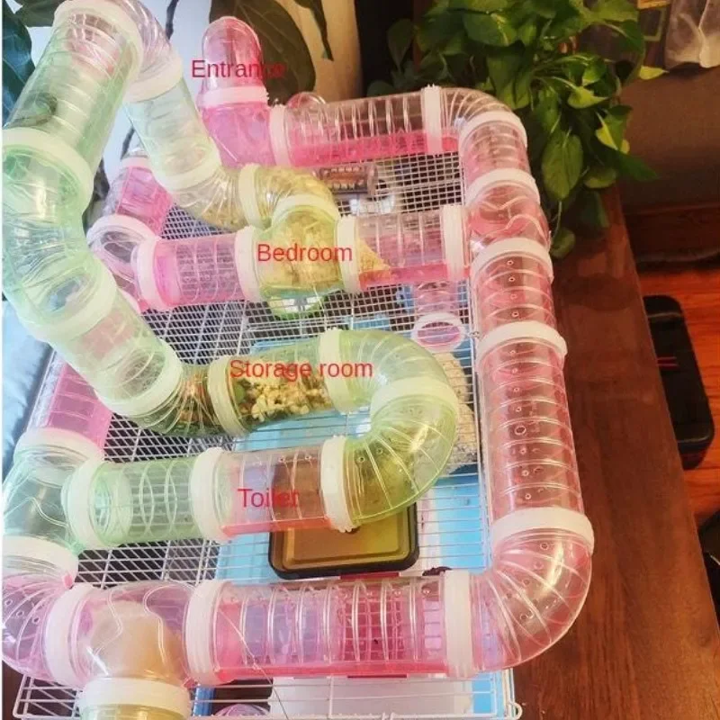 Hamster Tunnel Toy Maze DIY Remodeled Cage External Tubes Set Sports U Pipe Guinea Pig Accessories Pipeline Chinchillas Supplies small pet tunnel,hamster cage tunnel,hamster toy maze